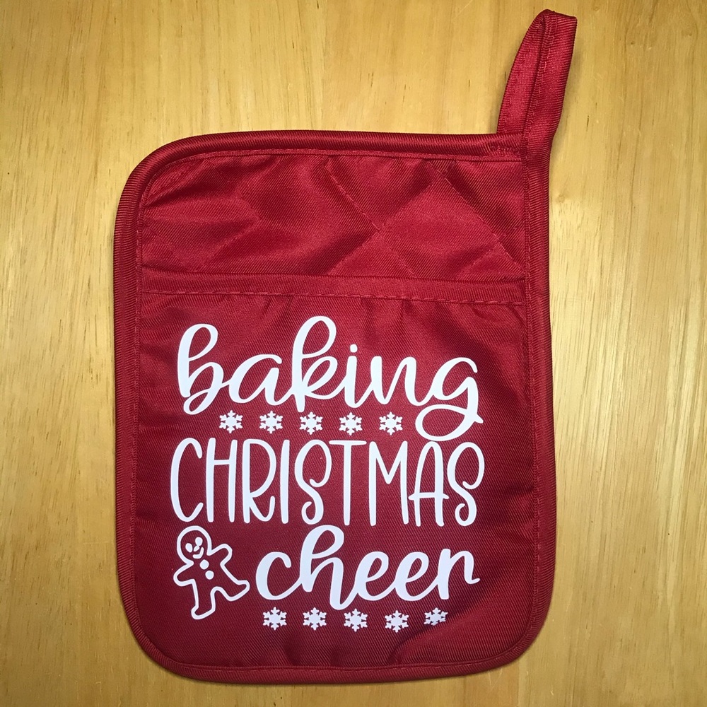 Christmas pot holder with front pocket